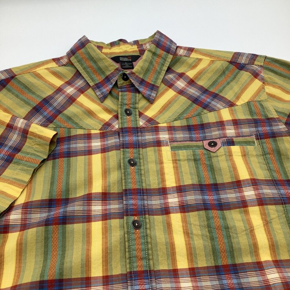 Royal Robbins Mens Short Sleeve Button Up Shirt Size Large